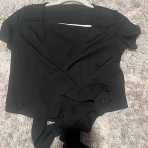 Cute black wrap top